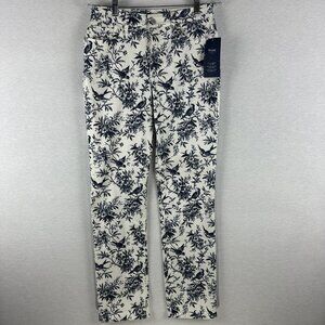 CHARTER CLUB WOMEN'S PRINTED LEXINGTON STRAIGHT LEG JEANS MID RISE FIT SIZE 4